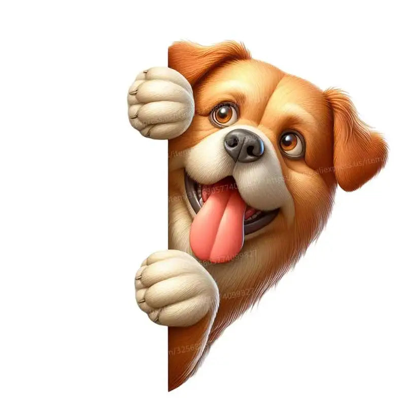 Dog Peeking Around The Corner Light Switch Wall Sticker | Cartoon Animal Decals for DIY Home Decor