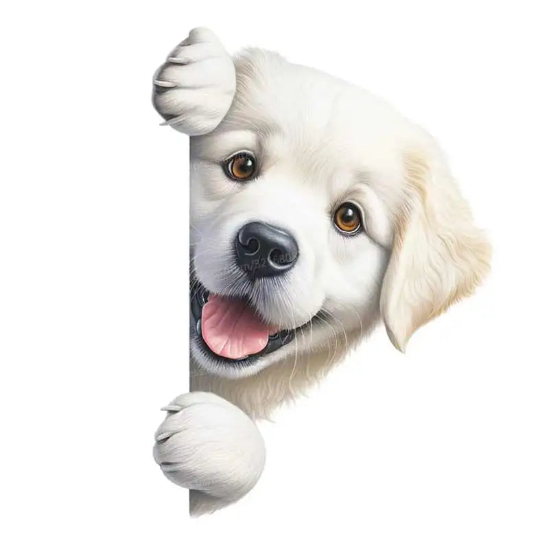Dog Peeking Around The Corner Light Switch Wall Sticker | Cartoon Animal Decals for DIY Home Decor