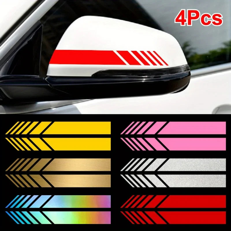 Classic JDM Reflective Stripes Vinyl Decal Kit | 4pcs Self-Adhesive Car Body Stickers