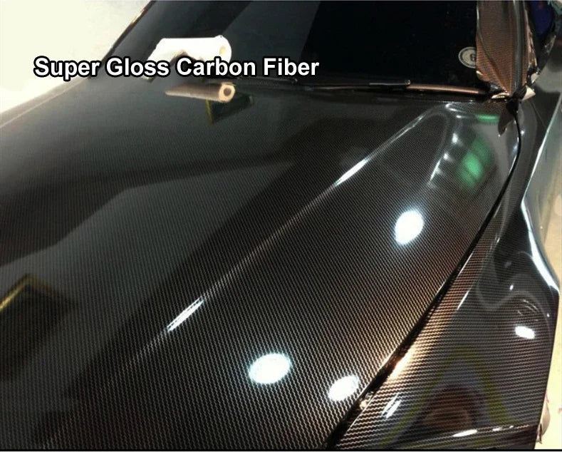 Ultra Glossy Carbon Fiber Vinyl Wrap | Bubble Free Car Sticker Film