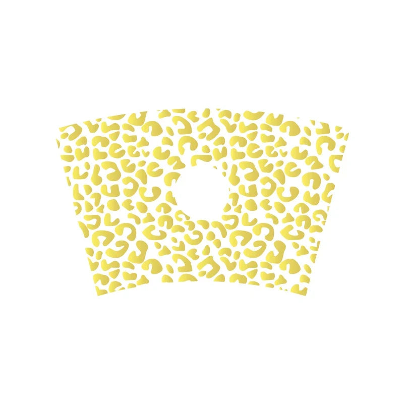 Leopard Pattern Full Wrap Vinyl Sticker for 24 oz Cold Cup | Cheetah Coffee Cup Decal