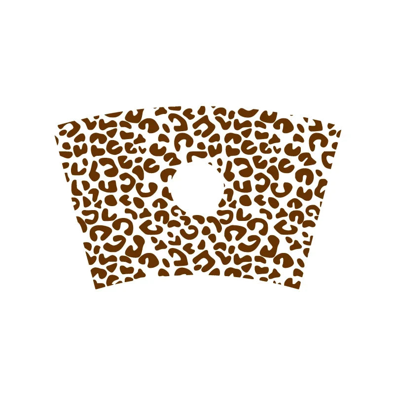 Leopard Pattern Full Wrap Vinyl Sticker for 24 oz Cold Cup | Cheetah Coffee Cup Decal