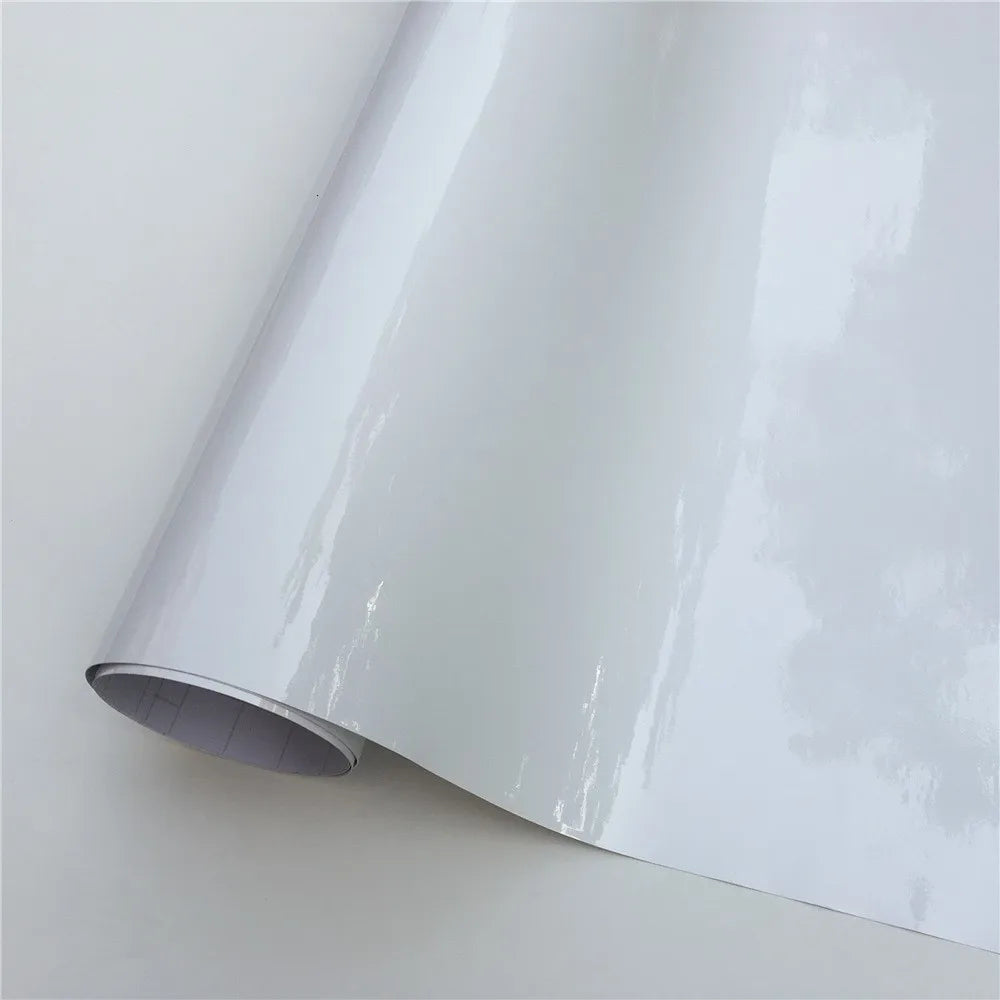 White Glossy Vinyl Wrap Film | Gloss Car Wrapping Film Bubble Free Car Sticker Bike Phone Console Skin