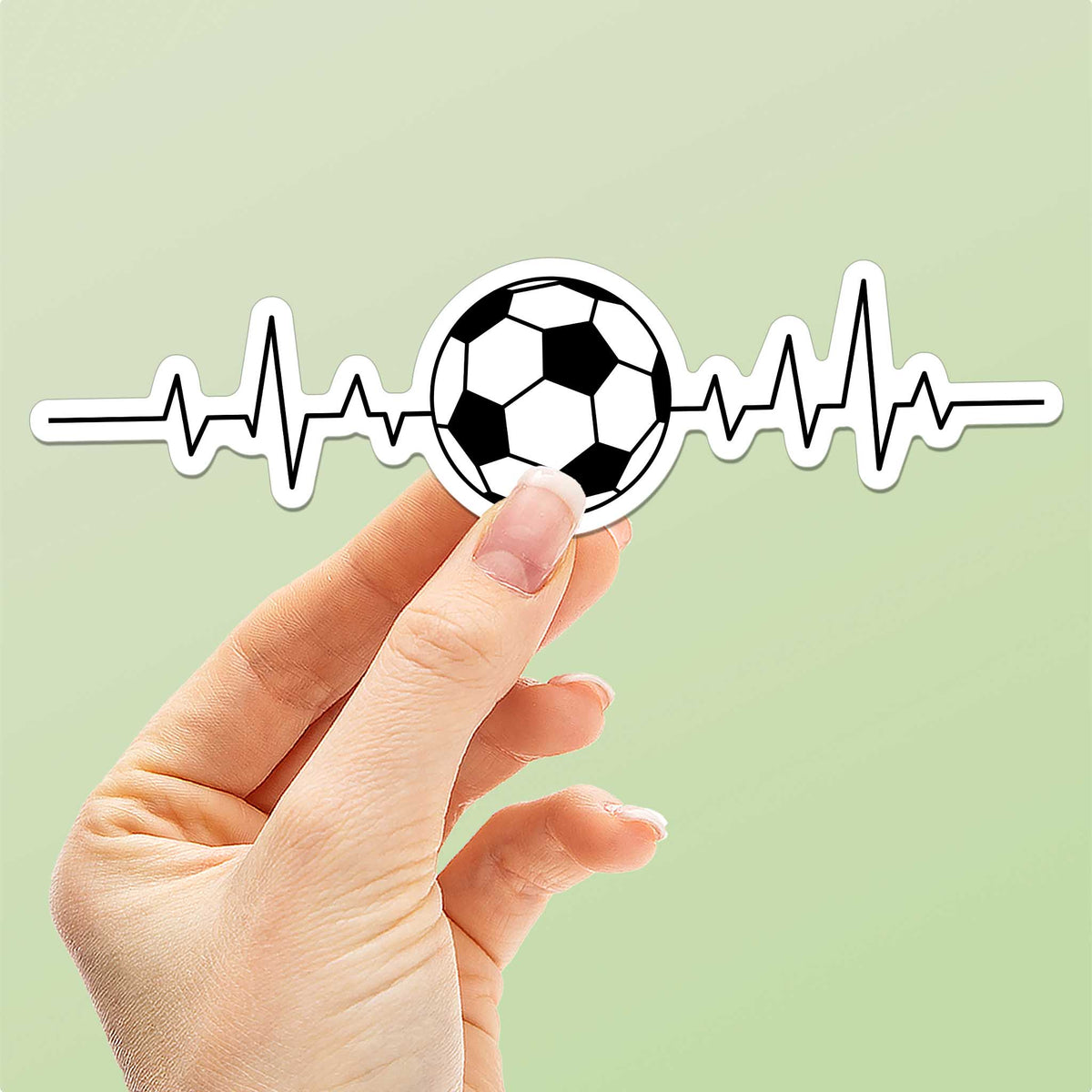 EKG Soccer Sticker - Cool Sports Life Decal for Water Bottle