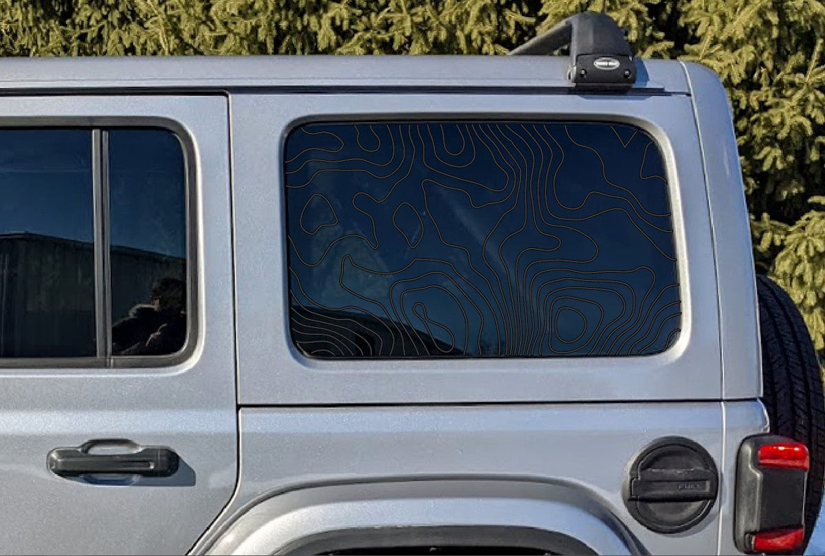 Topographical Rear Door & Window Decal- Fits Jeep Wrangler JL