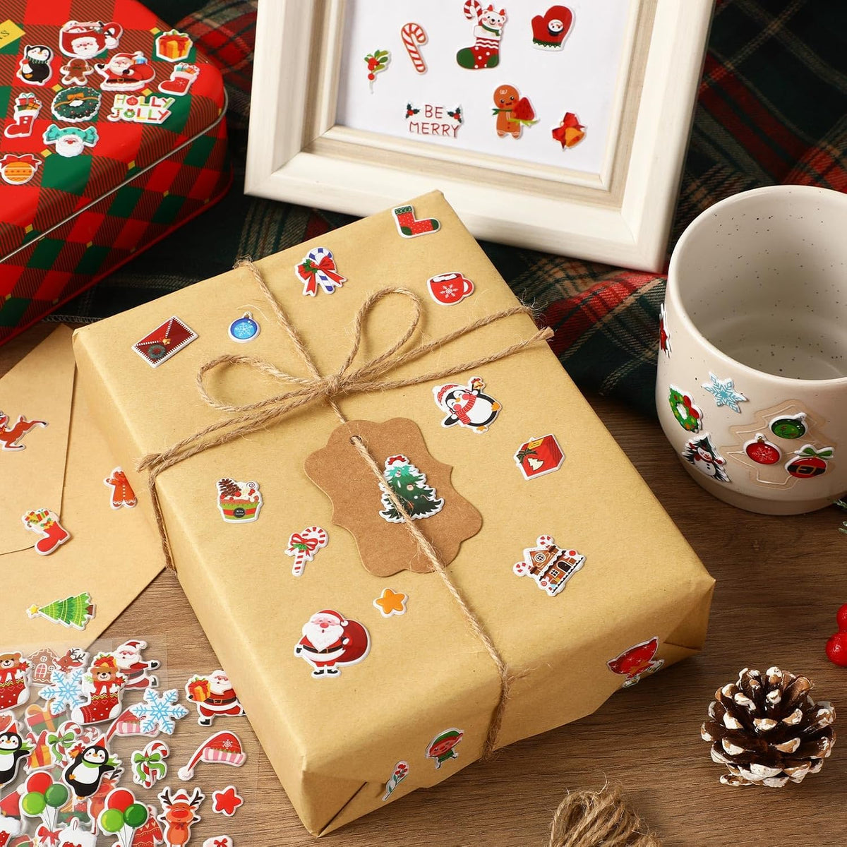  12 Sheets Christmas Holiday Stickers 3D Puffy Foam Decals
