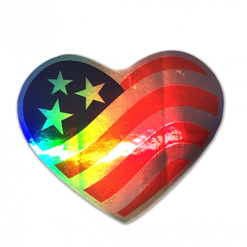 Love American Style™ Heart-Shaped American Flag Sticker Decal