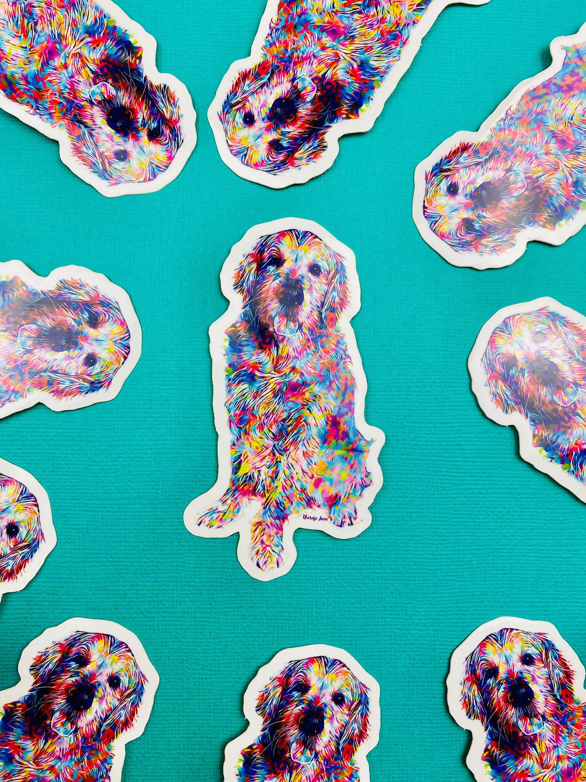 Abstract Golden Retriever Vinyl Decal
