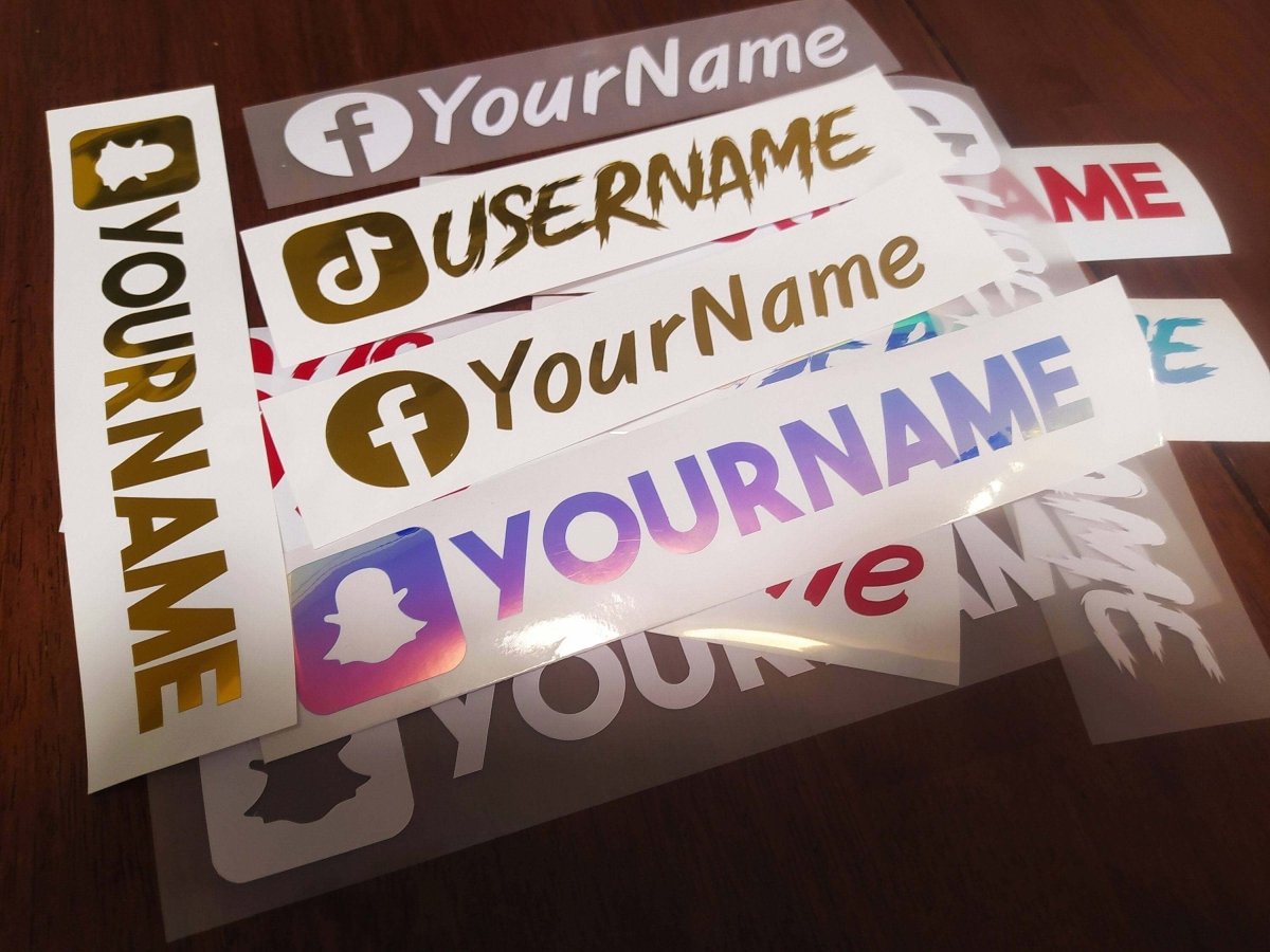Custom Personalized Social Media Vinyl Sticker Facebook Snapchat TikTok Instagram