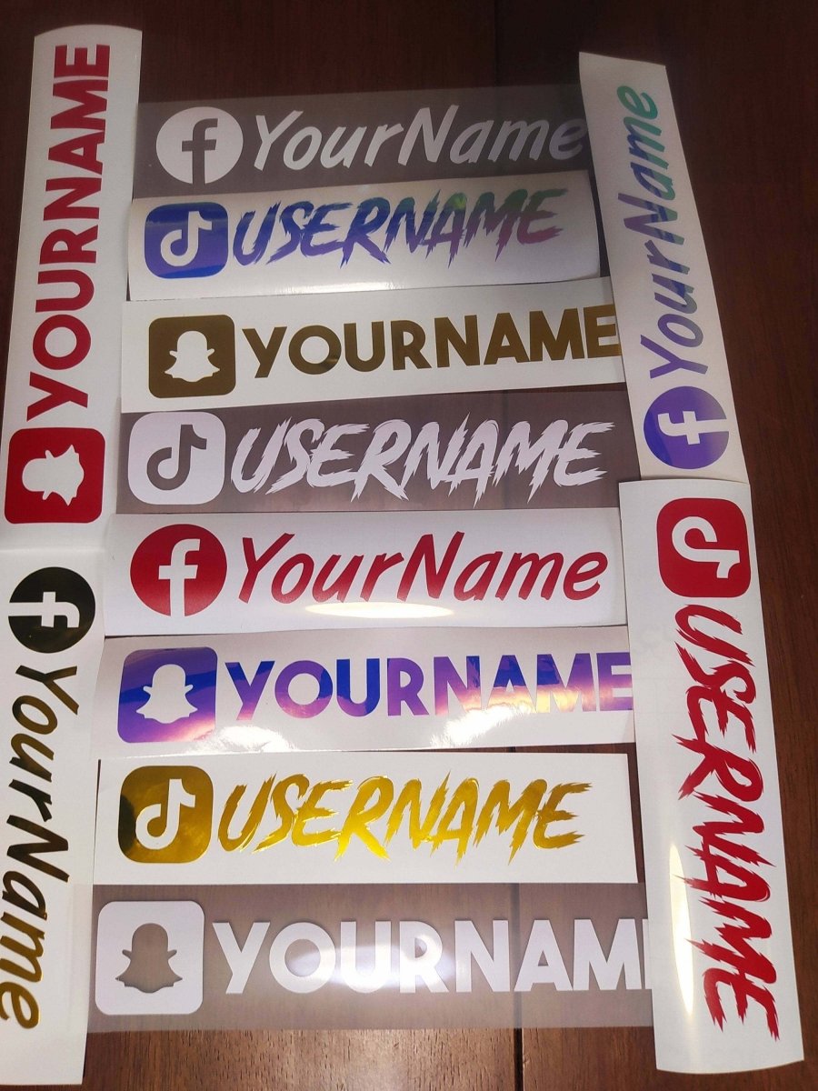Custom Personalized Social Media Vinyl Sticker Facebook Snapchat TikTok Instagram