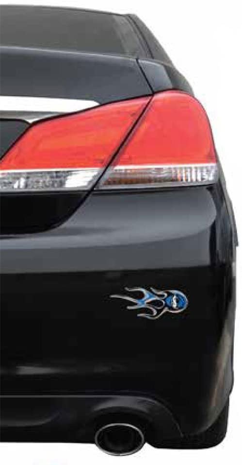 Chicago Cubs Pair of Decal Sticker Emblem, Air Puffed Raised, Micro Flame Design, Full Adhesive Backing, 2x5 Inch Each
