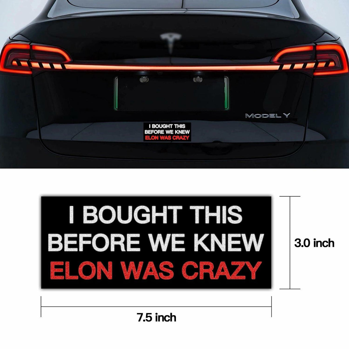 Funny Car Bumper Sticker 7.5x3
