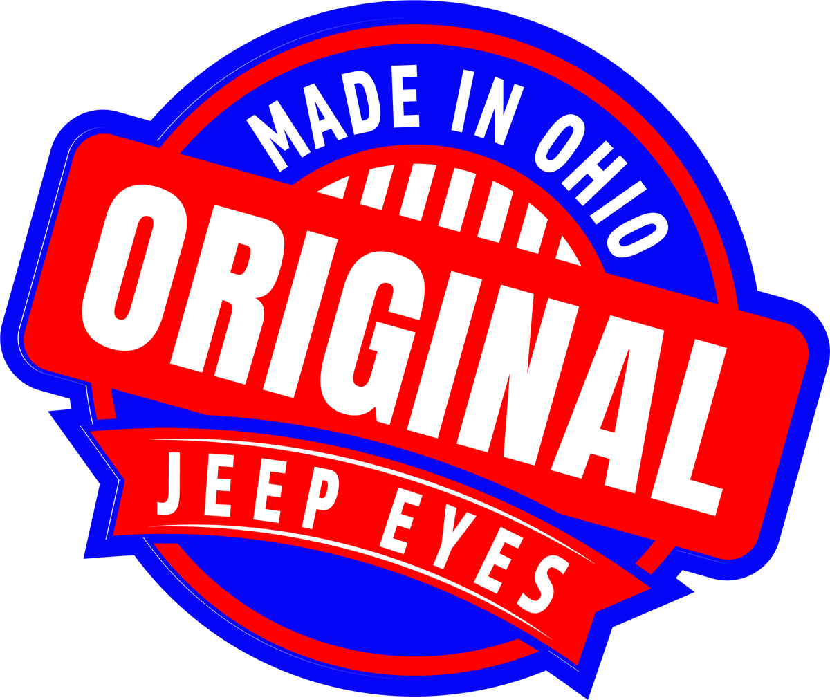 Red eye hawk headlight decal 100
