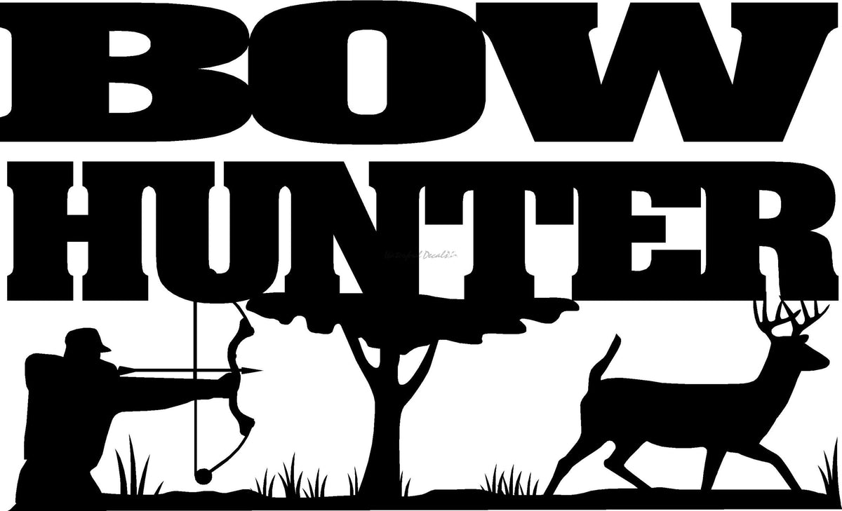 Bowhunter with Deer Decal – Archery Hunting Truck Sticker - 15007