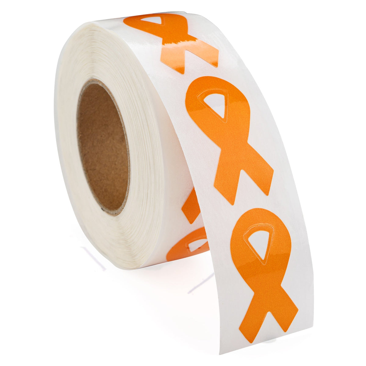 250 Small Orange Ribbon Stickers (250 per Roll)