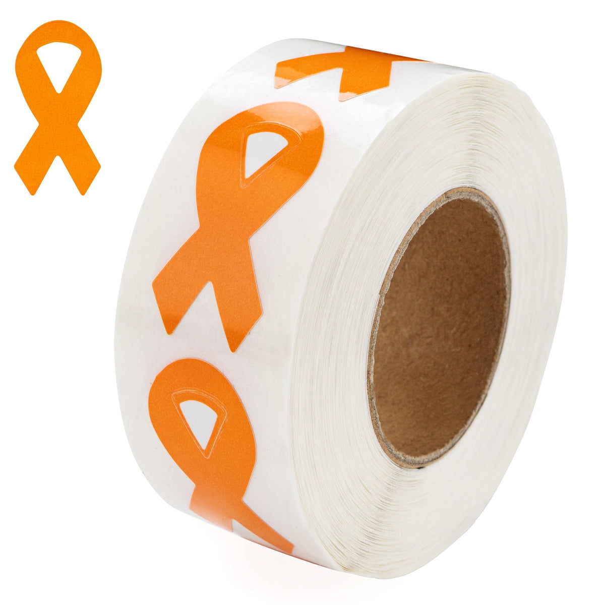 250 Small Orange Ribbon Stickers (250 per Roll)
