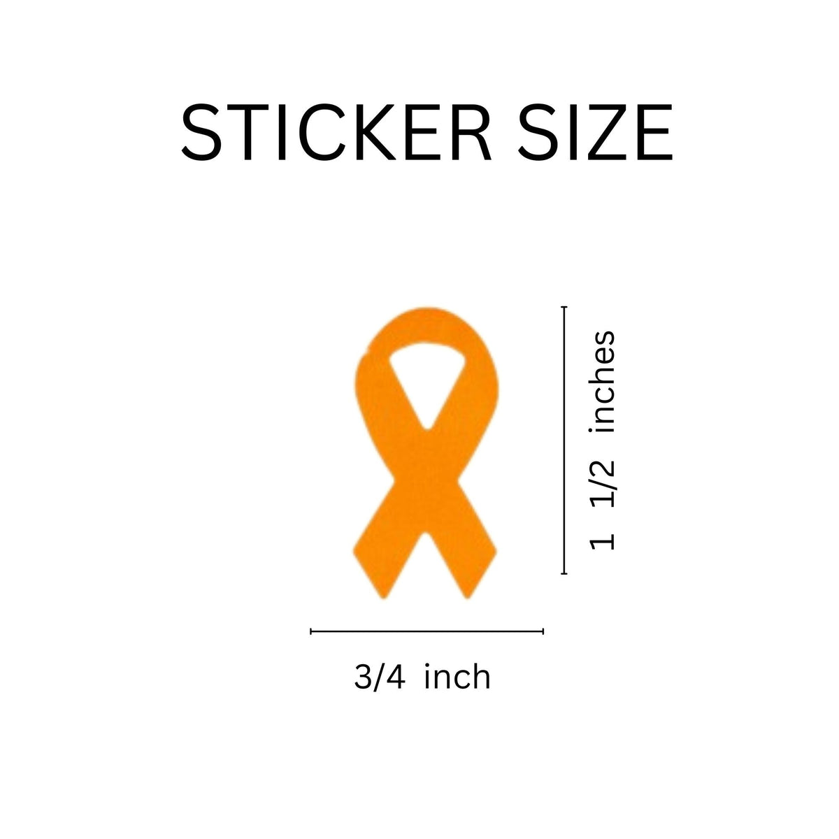 250 Small Orange Ribbon Stickers (250 per Roll)