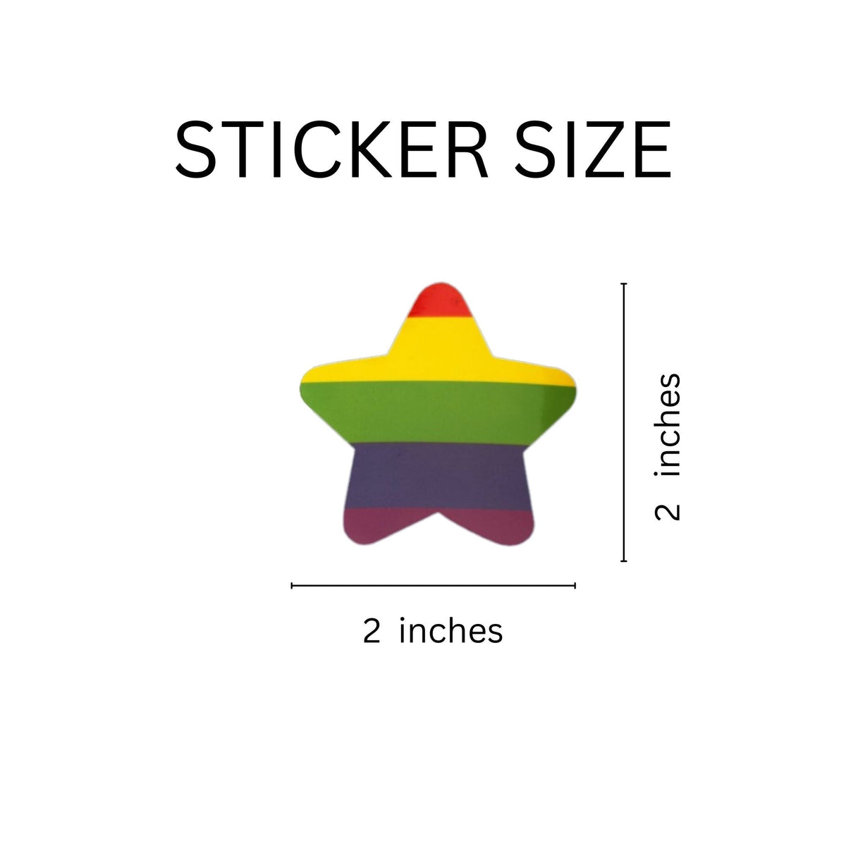 250 Star Shaped Rainbow Stickers (250 per Roll)