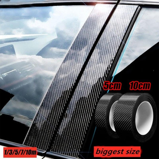 Universal Car Door Edge Entry Guards Scratch Cover Door Sill Protector Carbon Fiber Pattern Car Stickers Anti-stepping Bumper Door Trim Protection Stickers Auto Decoration Decals 3D Guard Car Bumper Door Guard Hood Sticker Protection Strip Cover Protector